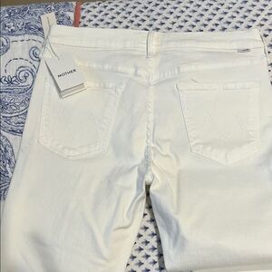 MOTHER Women's Cream Straight Leg Jeans